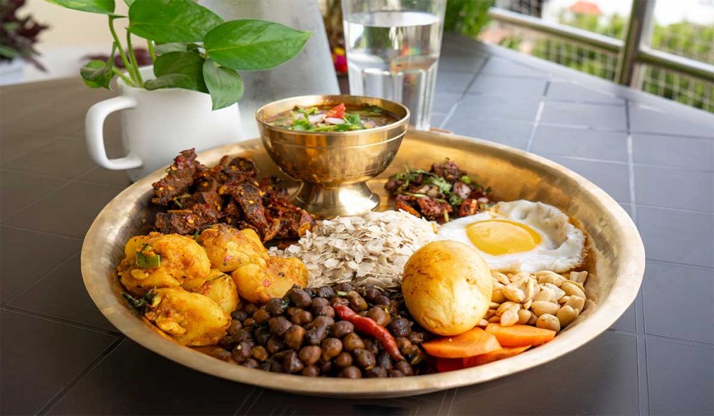 newari khaja set typical nepali thali