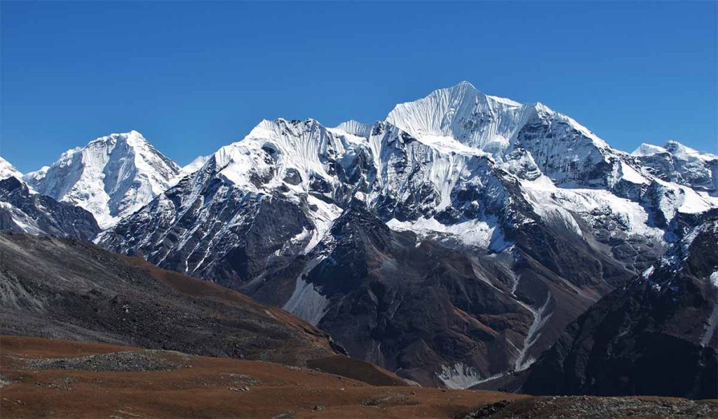 Beautiful view of Langtang Himal including Langtang Lirung, seen from the Tserko Ri.