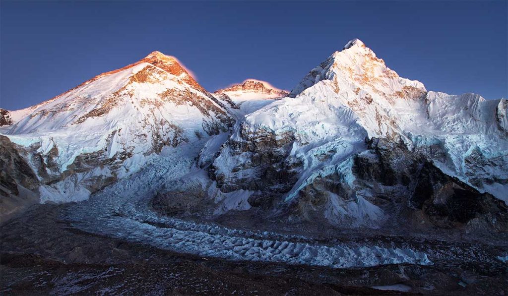 Image featuring Mount Everest, Mount Lhotse And Mount Nuptse in a single frame.