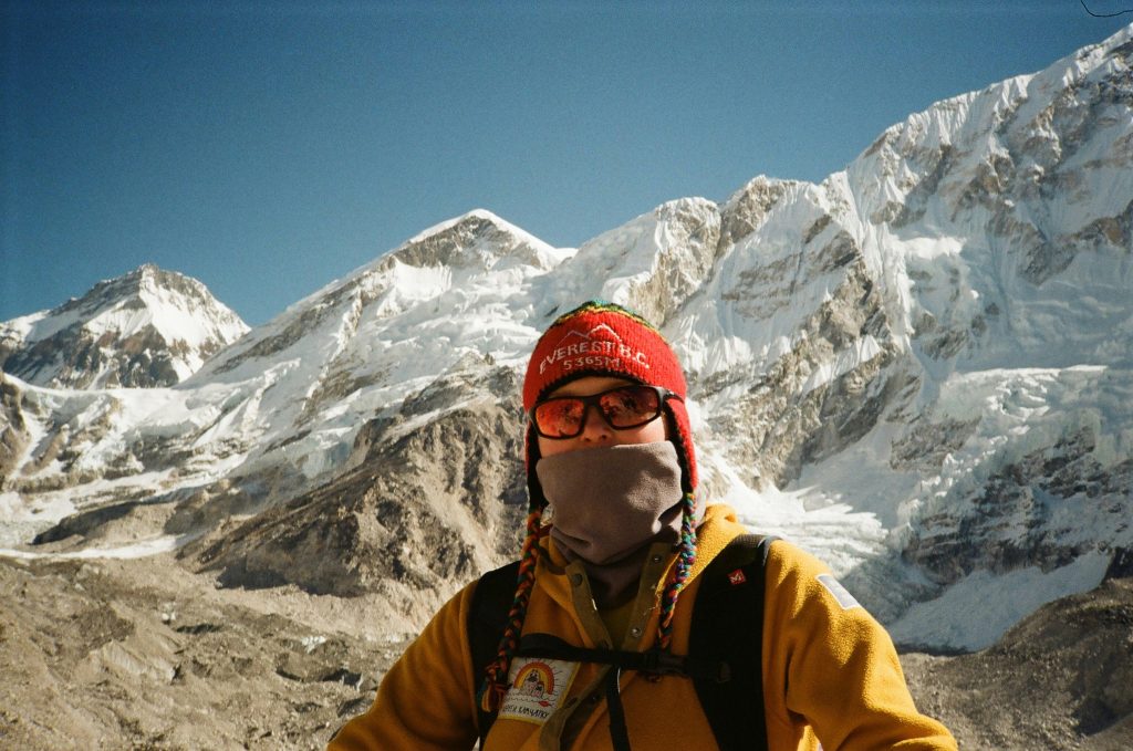 Climber in the high altitude of in Everest route