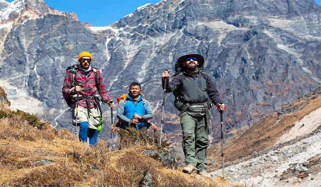 trekking dress in mountains nepal