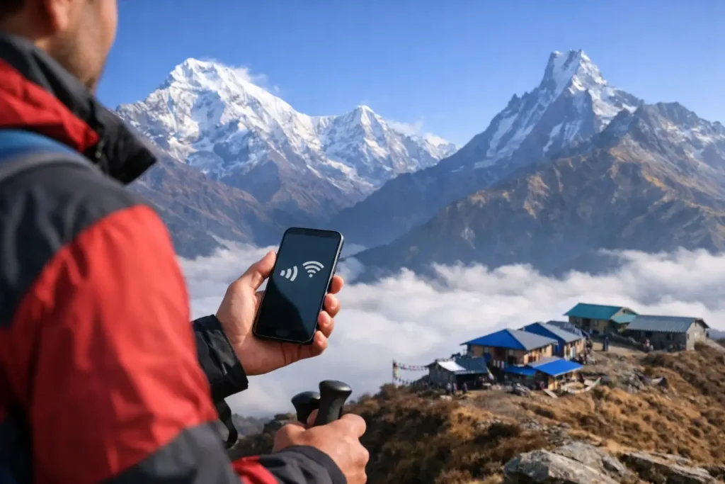 Mobile Network and Internet on Mardi Himal Trek